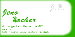 jeno macher business card